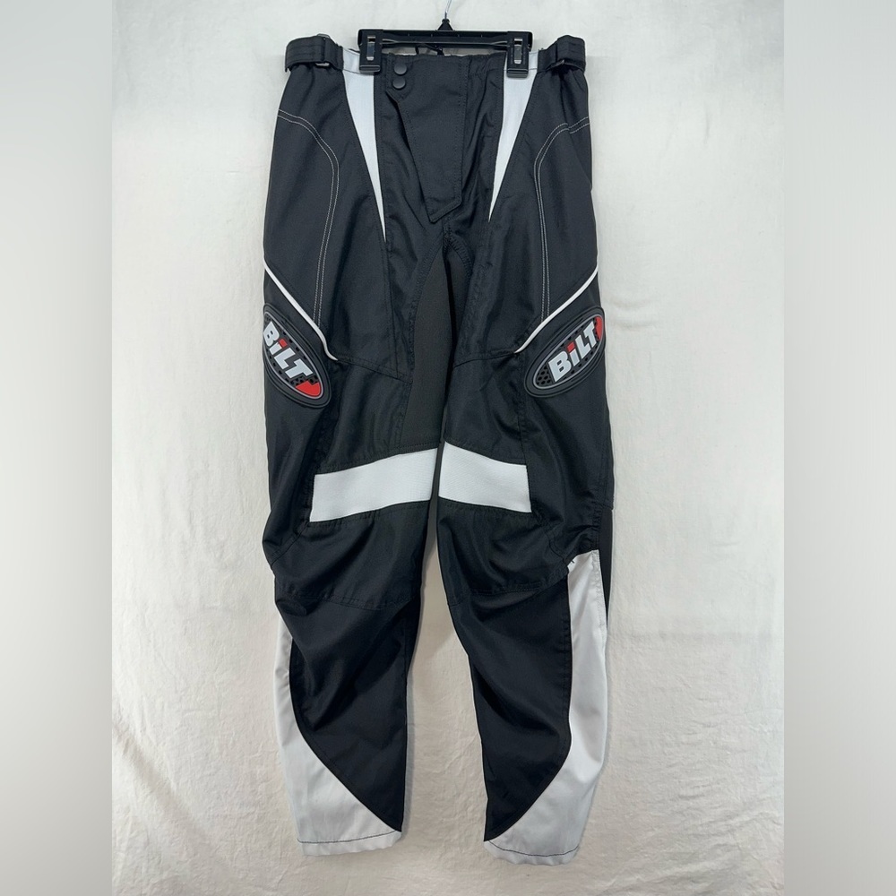 Bilt Pants Blorp 1 Motorcycle Motocross Black White Logo Mens Size 30 Runs Small